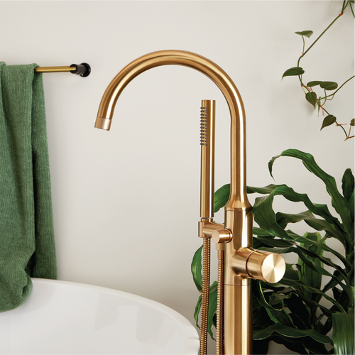 Lexia Freestanding Tub Faucet in Brushed Gold