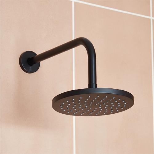 Lexia Pressure Balance Rainfall Shower Head in Matte Black