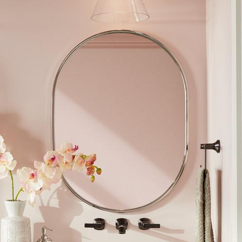 Colborne Oval Decorative Vanity Mirror in Polished Nickel