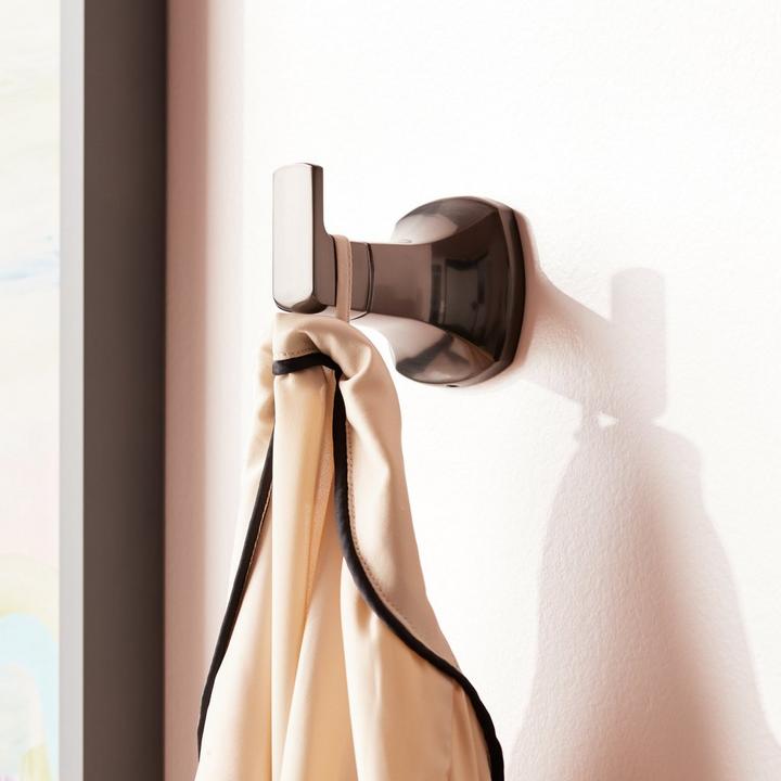 Sefina Robe Hook in Gunmetal for wet room bathroom ideas