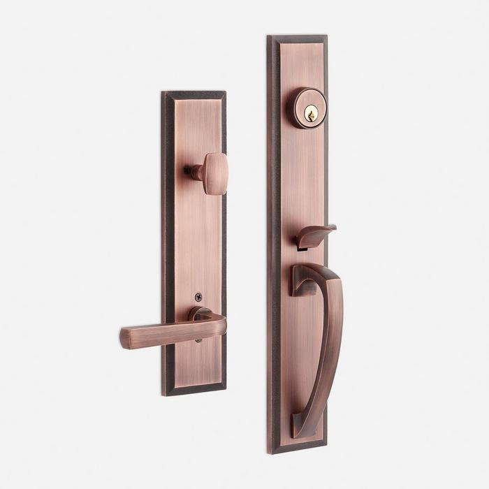 DOOR HANDLE SET / PRIVACY / LINEAR / STEEL