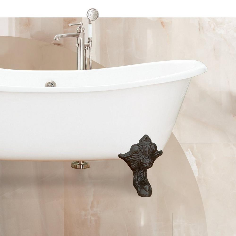 67" Lena Cast Iron Clawfoot Tub with Black Monarch Feet