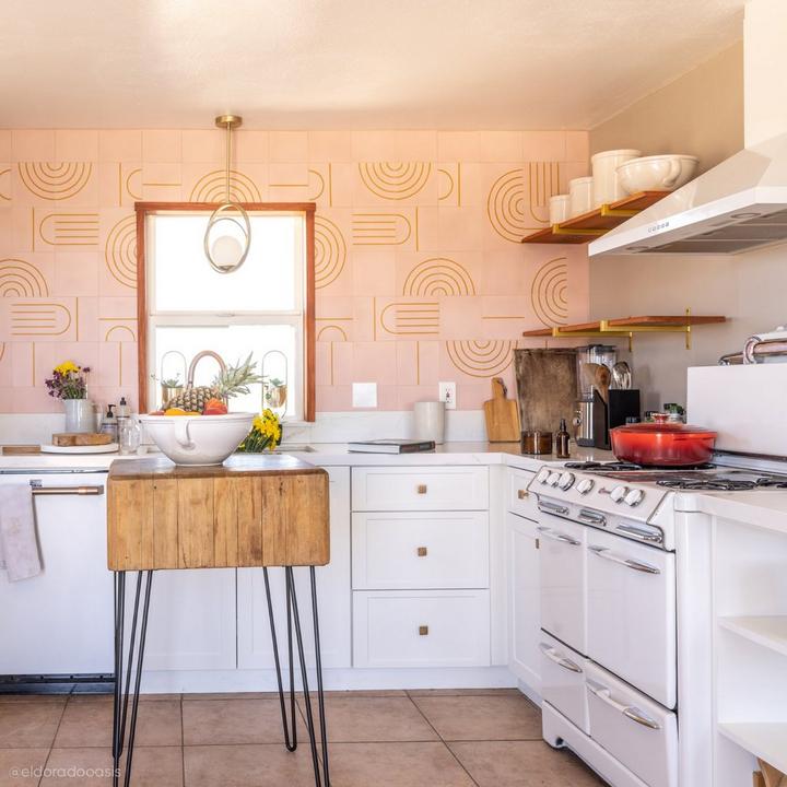 Kitchen of El Dorado Oasis with the Solid Bronze Textured Square Knob