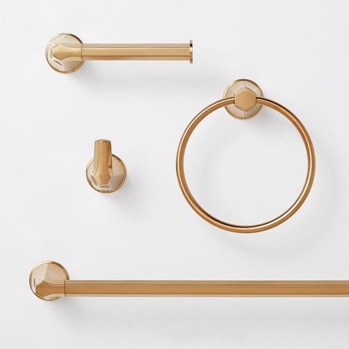 Elita Bathroom Hardware in Brushed Gold