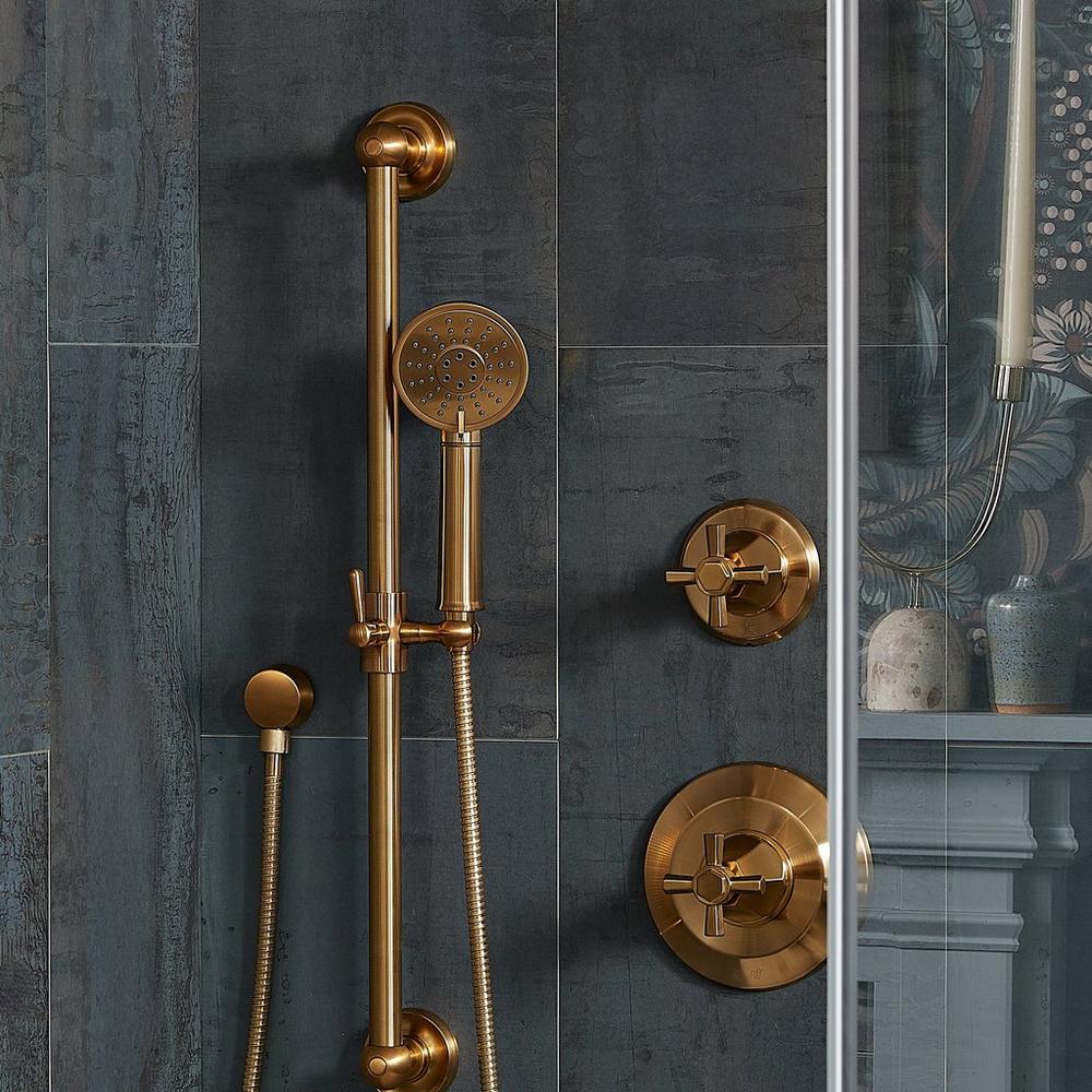 Elita Pressure Balance Shower System with Slide Bar and Hand Shower in Brushed Gold