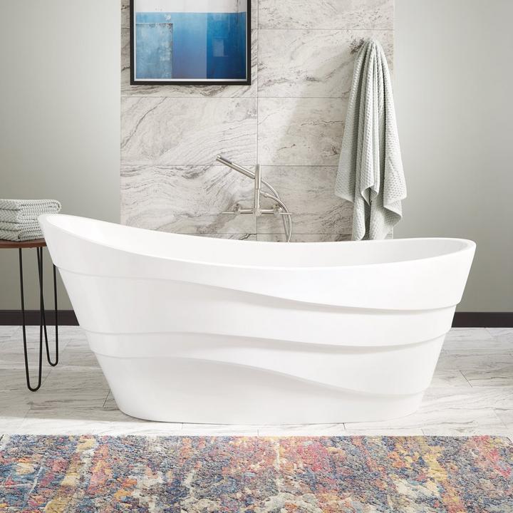 67" Amelia Acrylic Freestanding Slipper Tub - Trim