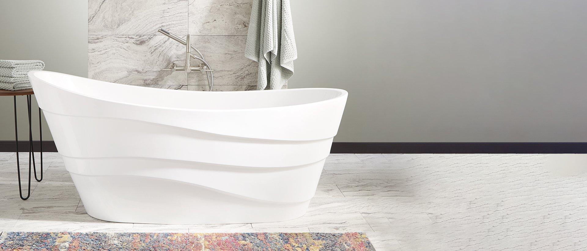 67" Amelia Acrylic Freestanding Slipper Tub - Trim