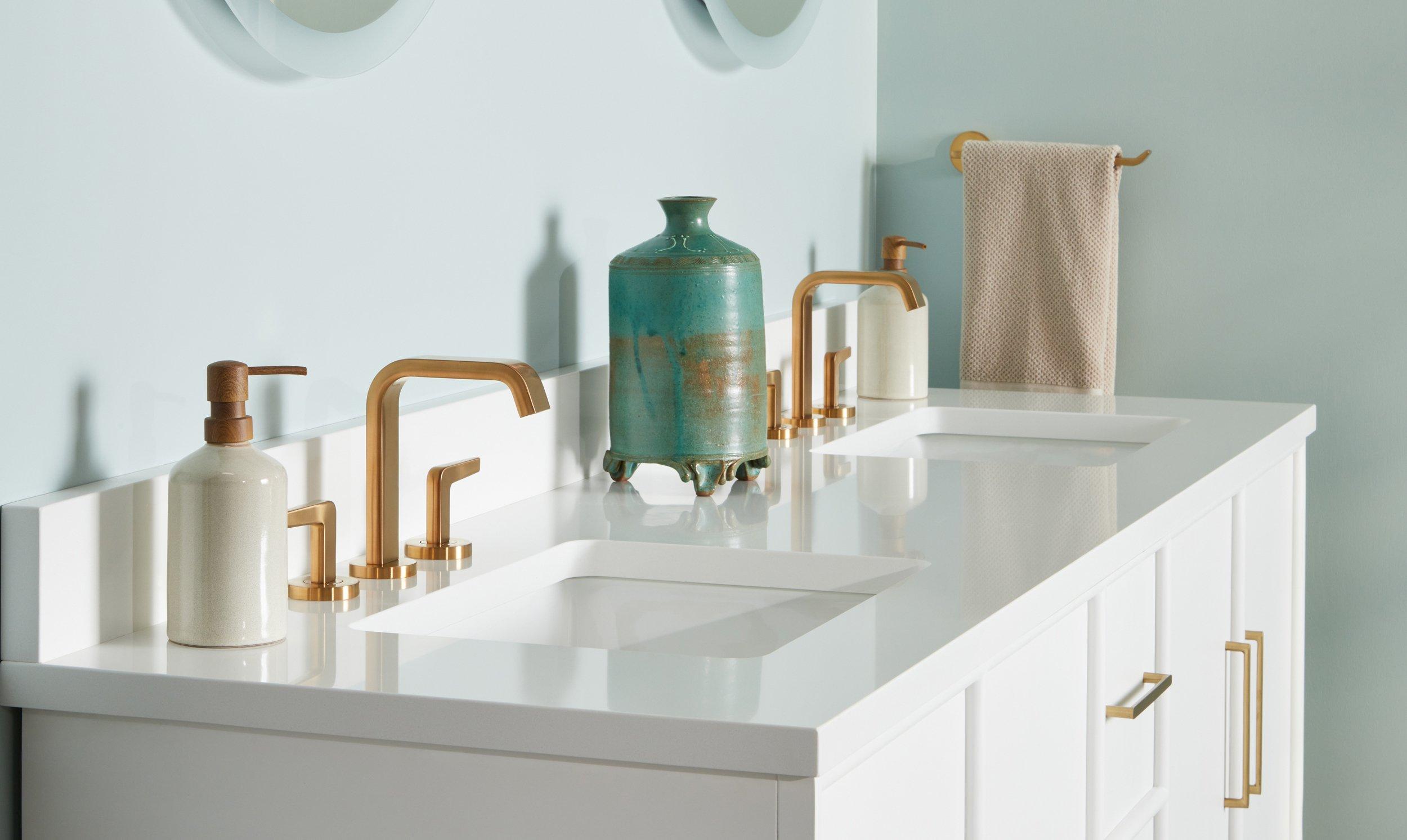 Drea Widespread Faucet - Brushed Gold