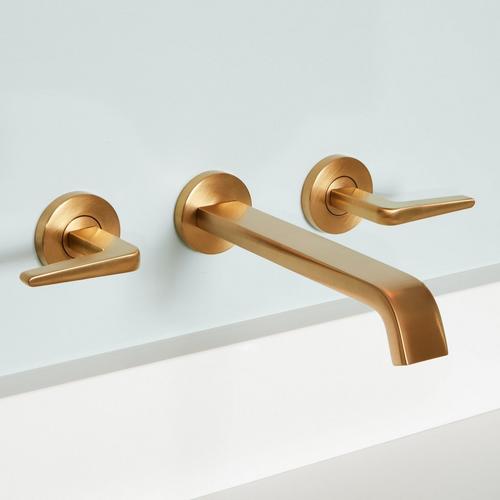 Drea Wall-Mount Bathroom Faucet - Brushed Gold