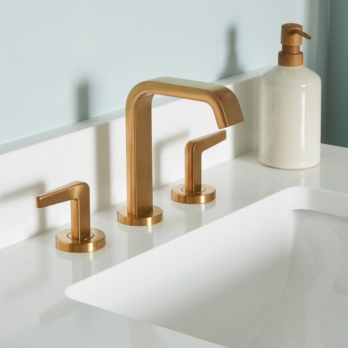 Drea Widespread Bathroom Faucet in Brushed Gold