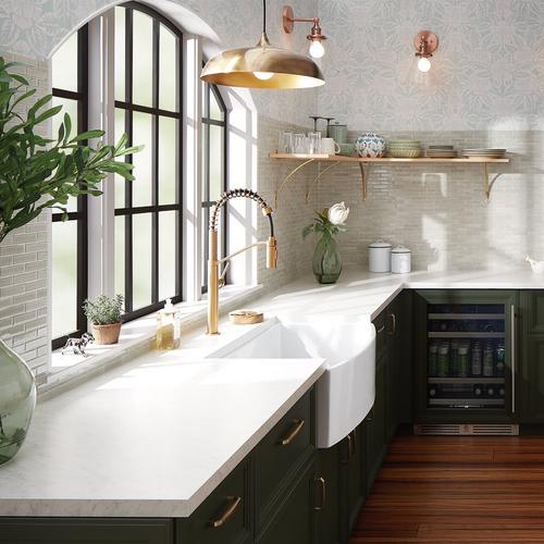 Eiler Spring-Spout Kitchen Faucet in Brushed Gold