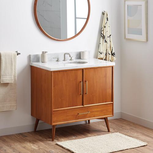 36" Novak Teak Vanity with Undermount Sink - Teak