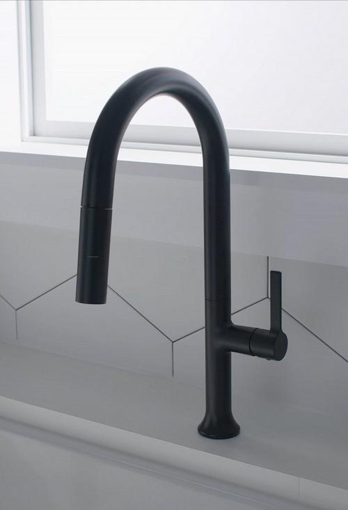 Bok Single-Hole Pull-Down Kitchen Faucet in Matte Black