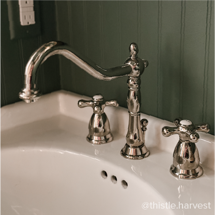 Victorian Widespread Bathroom Faucet - Polished Nickel