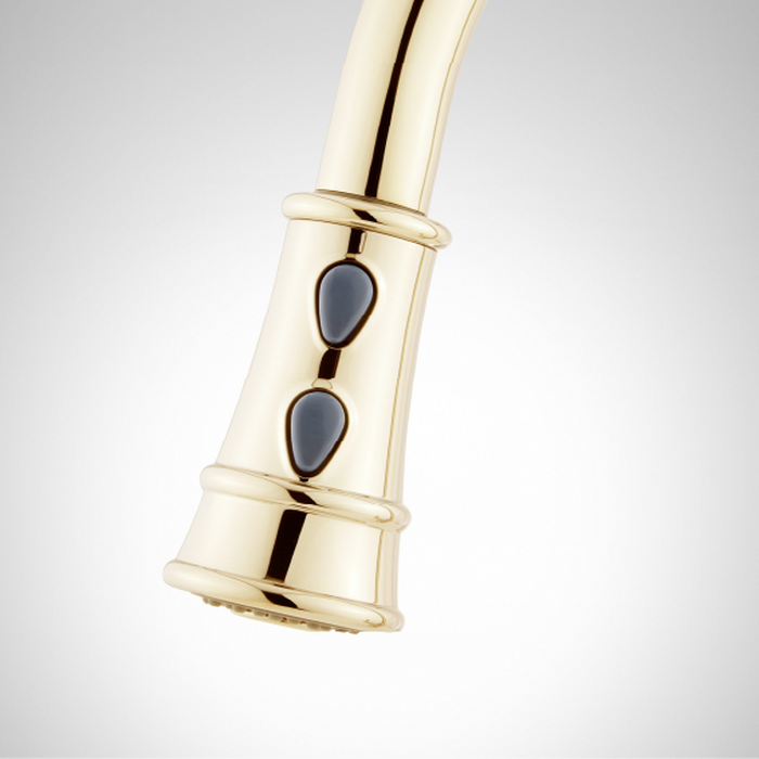 polished brass finish swatch for bath and kitchen faucets