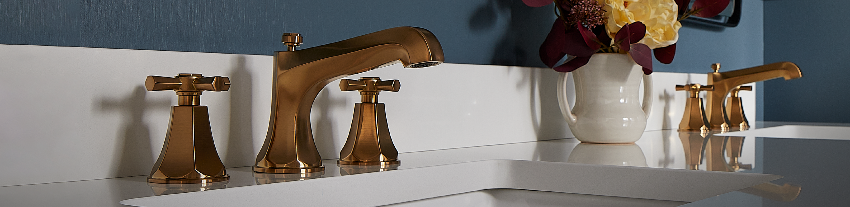 Elita Widespread Bathroom Faucet - Brushed Gold