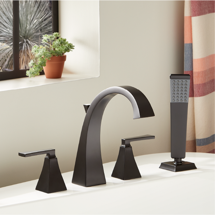 Vilamonte 3-Hole Roman Tub Faucet in Matte Black