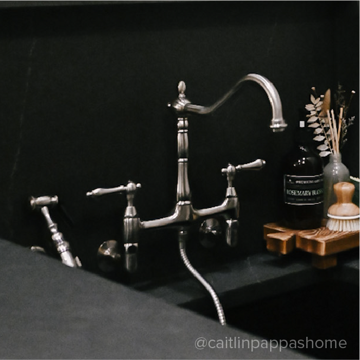 Felicity Wall-Mount Kitchen Faucet with Side Spray - Chrome
