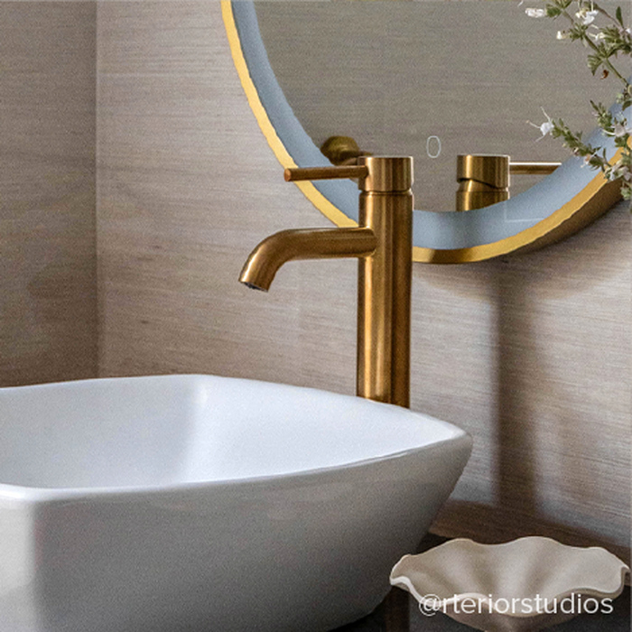 Lexia Single-Hole Vessel Faucet in Brushed Gold