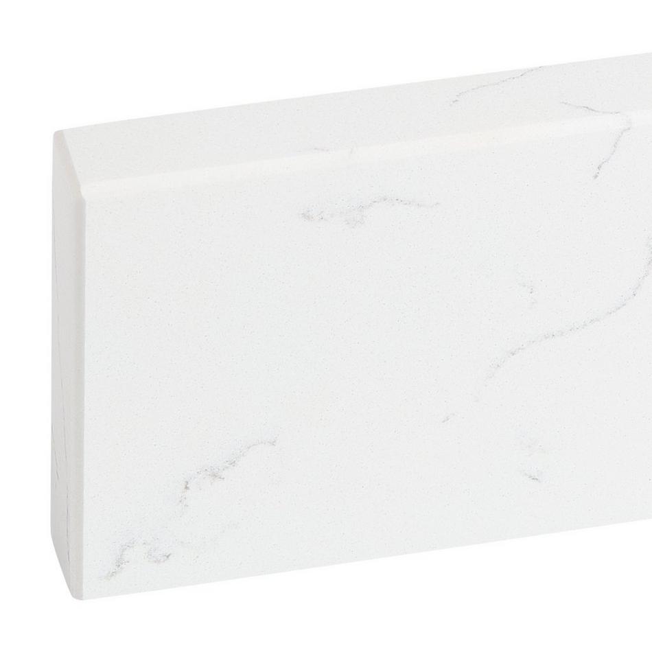 49" 2cm Quartz Vanity Backsplash - Feathered White, , large image number 0