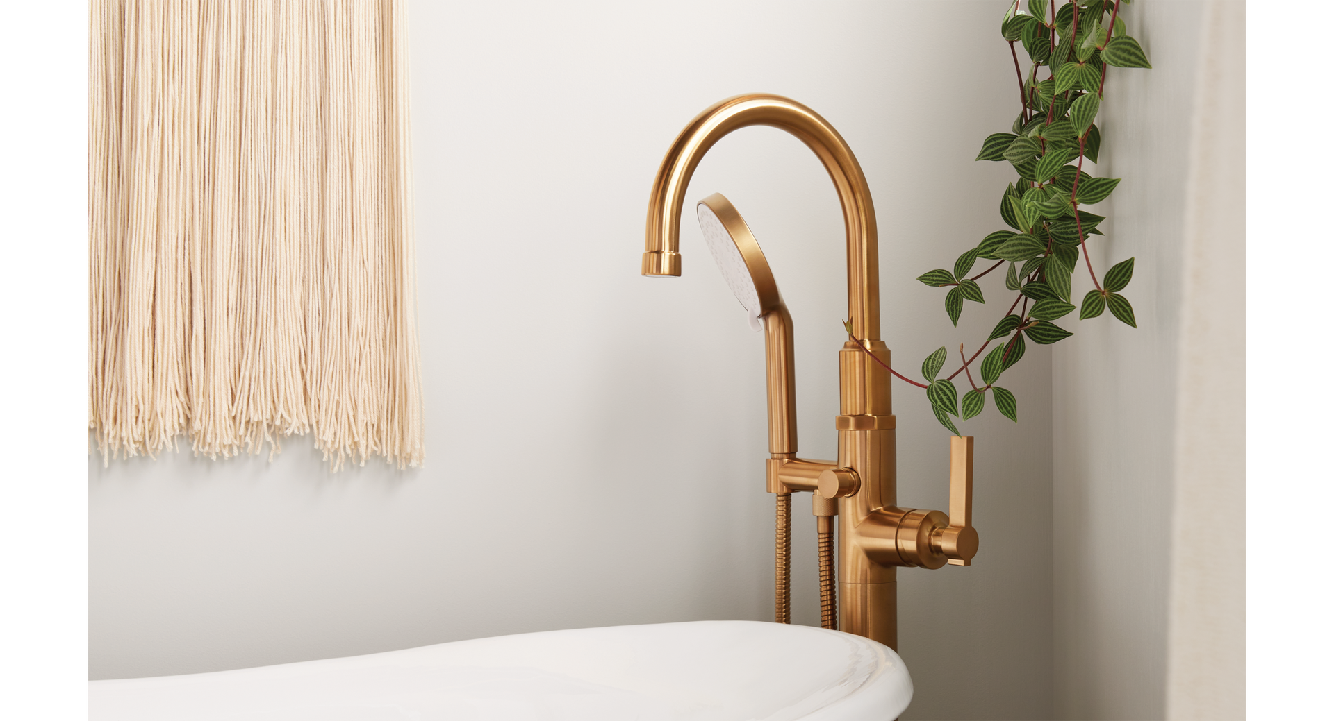 Greyfield Freestanding Tub Faucet in Brushed Gold
