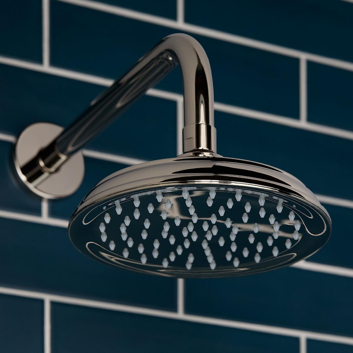 FundamentALL 7 inches Traditional Round Single-Function 1.75 GPM Shower Head - Chrome