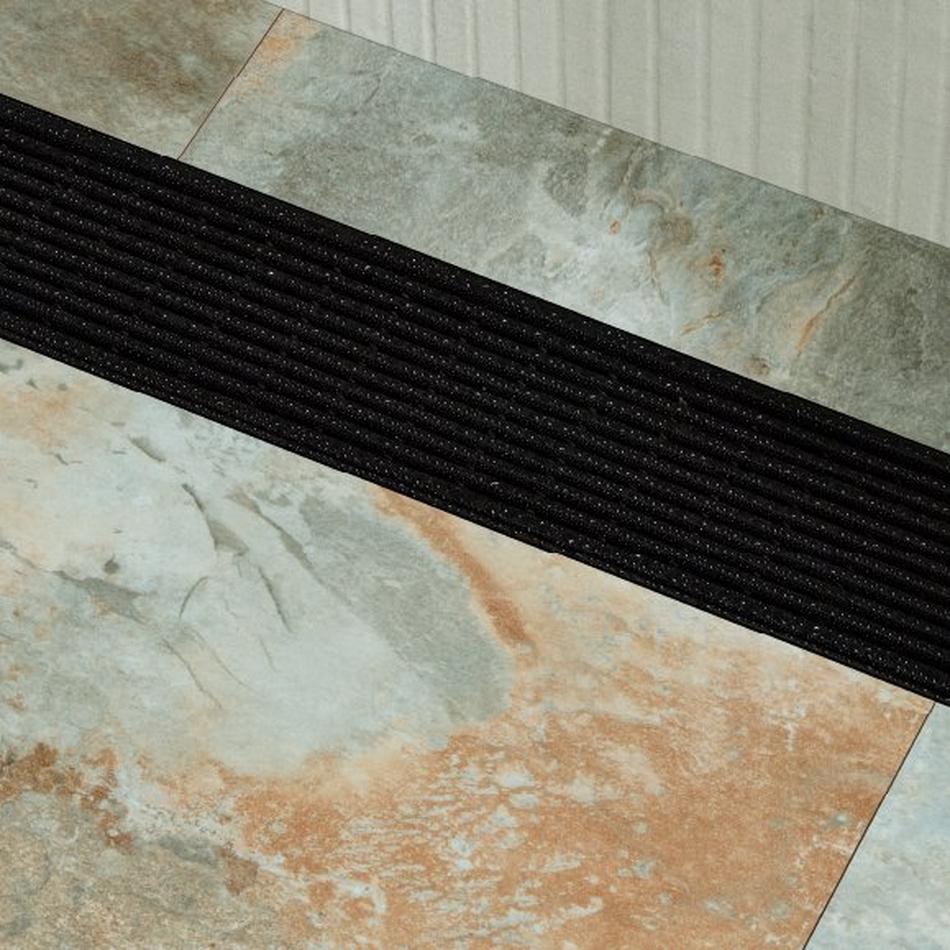 Patterned Linear Shower Drain - Matte Black