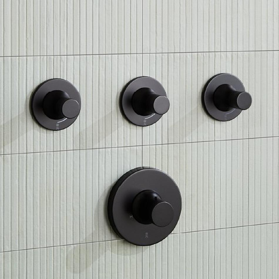 Lentz Thermostatic Shower System - Matte Black