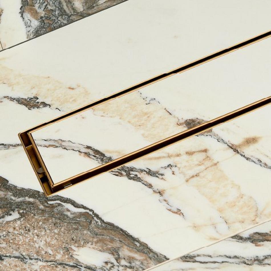 Tile-In Linear Shower Drain - Brushed Gold