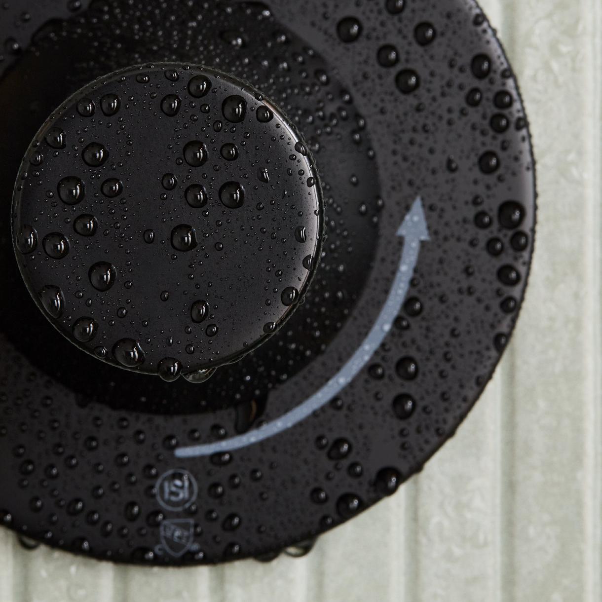 Lentz Pressure Balance Shower Valve with Knob Handles - Matte Black