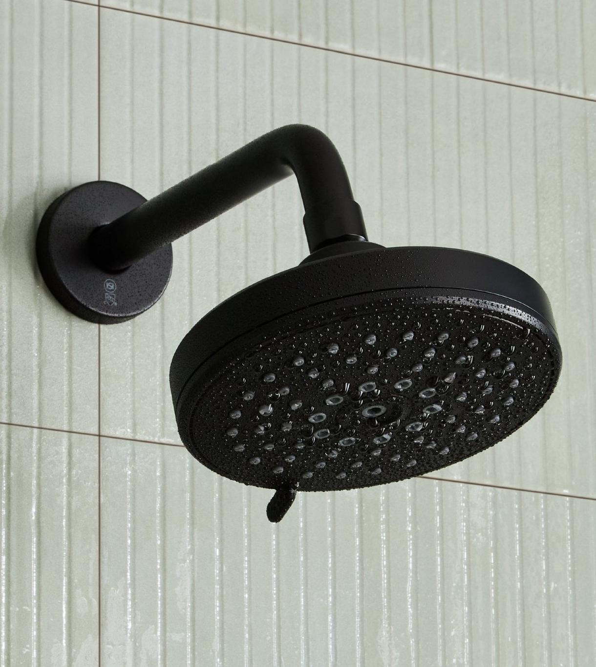 FundamentALL 6 inch Round Multifunction 2.5 GPM Shower Head - Matte Black