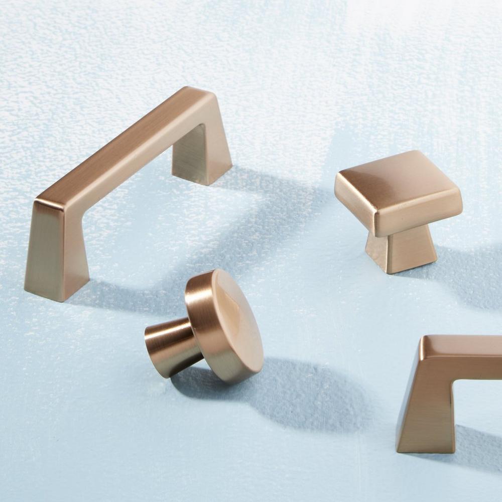 Bauman Cabinet Pull, Round Cabinet Knob, Square Cabinet Knob - Champagne Bronze