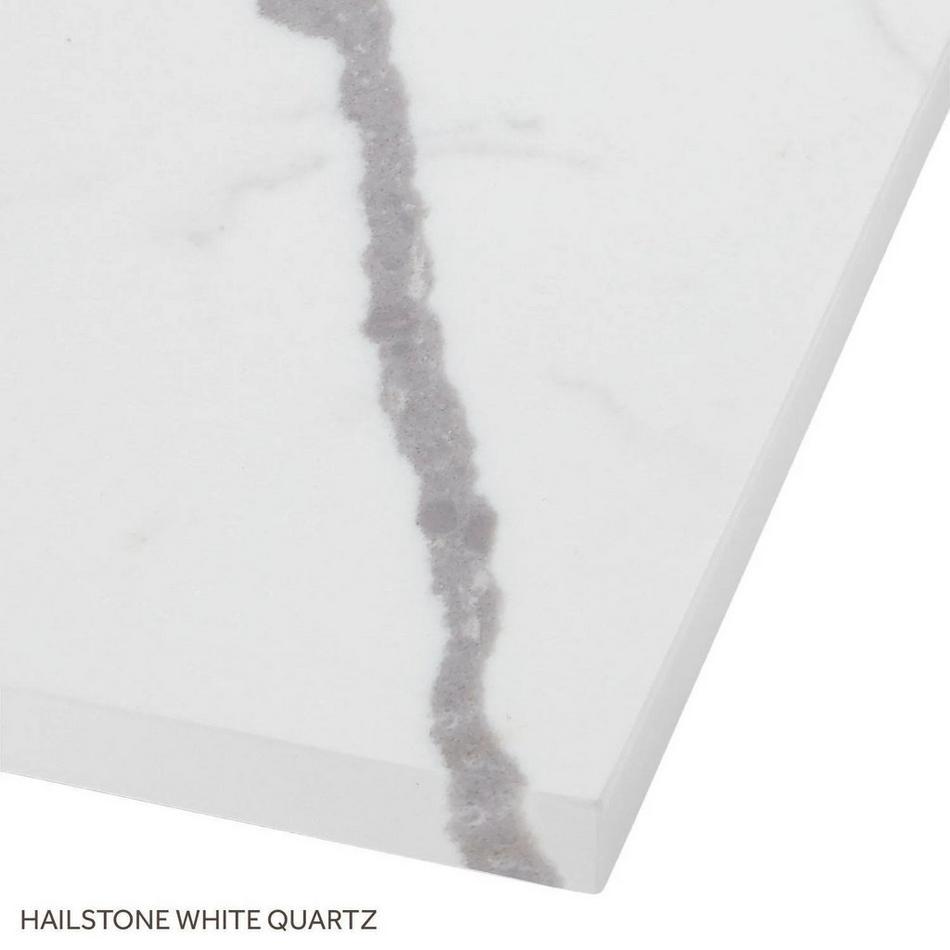 73" x 22" 3cm Quartz Vanity Top for Rectangular Undermount Sinks - Hailstone White - White Sink, , large image number 2