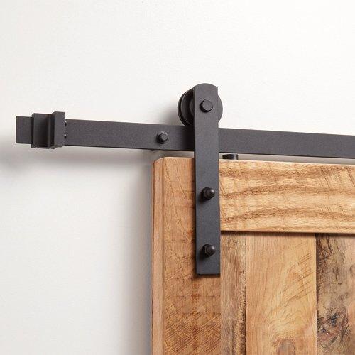 96" Dunkirk Barn Door Hardware Kit in Matte Black