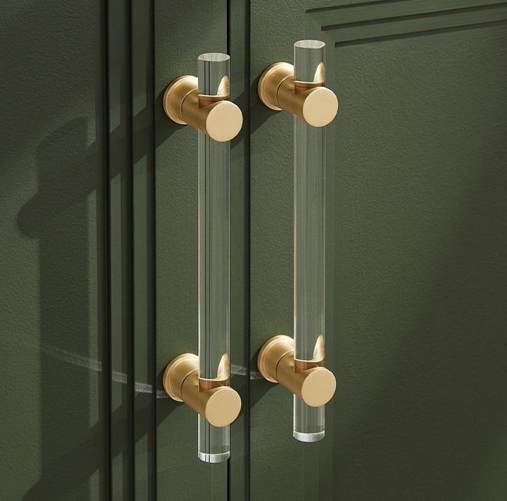 Simbury Enamel & Brass Cabinet Pull - Matte White/Satin Brass