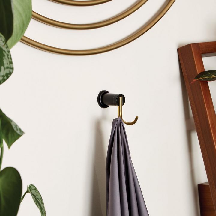 Mendi Robe Hook in Black & Goldenrod for home office décor