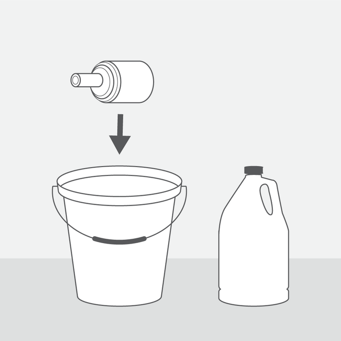 Illustration showing soaking the valve cartridge in vinegar to clean the shower valve
