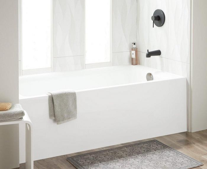 Sitka Acrylic Alcove Soaking Tub in White for alcove tub installation