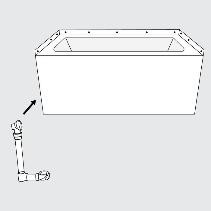 Step 3 - install drain components into the tub following the drain's installation instructions