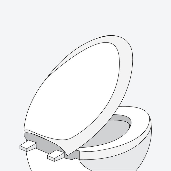 toilet installation step 9 - attach the toilet seat by placing it on top of the bowl and secure with bolts