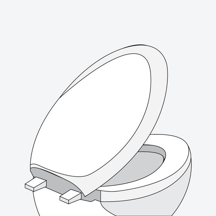 Rear outlet toilet installation step 13 - attach the toilet seat by placing it on top of the bowl and secure with bolts