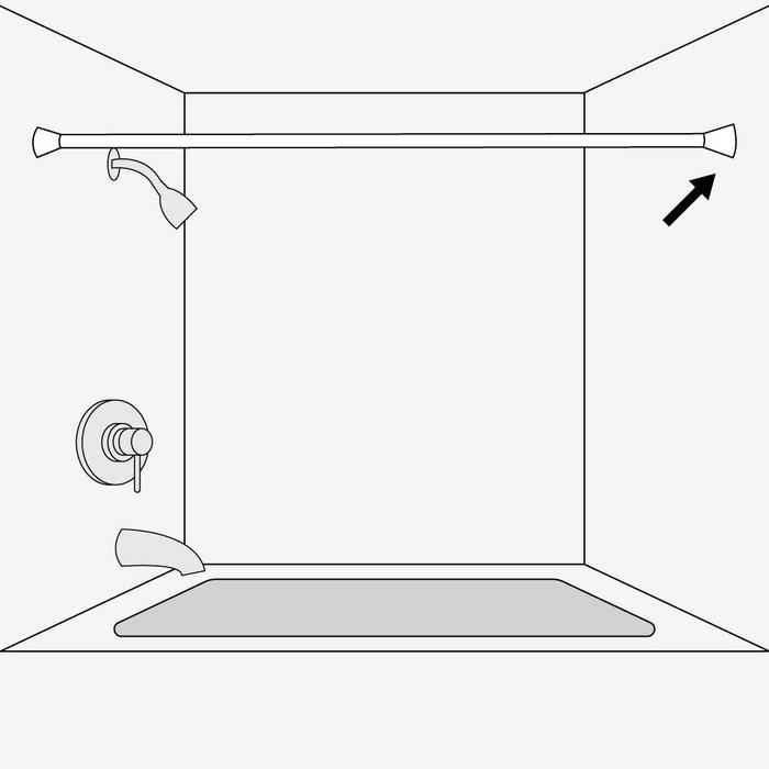 Step 1 - remove old rod and mounting brackets from shower