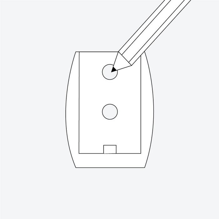 Step 4 - mark bracket holes on the wall with a pencil