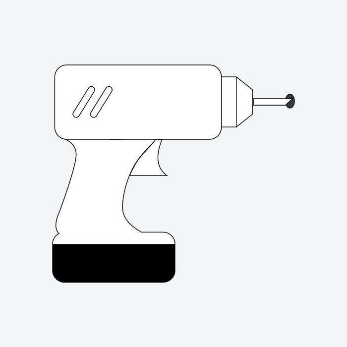 Step 5 - use 1/4" drill bit to drill a hole for wall anchor