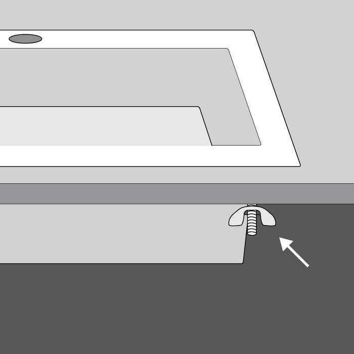 Step 4 - tighten mounting clips (if included) on the underside of the sink