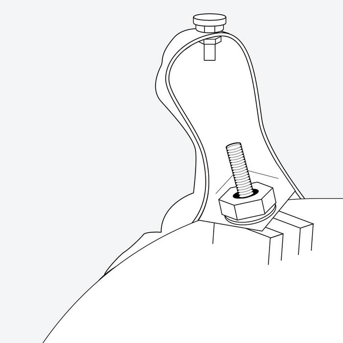 Install feet to cast iron clawfoot tub step 3 - slide the foot over the bolt and thread a flat washer, locking washer & nut