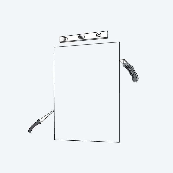 how to install recessed medicine cabinet step 2 - score the outline with a utility knife and cut out the area with a keyhole saw