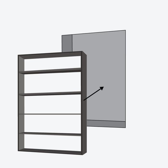 how to install recessed medicine cabinet step 4 - remove medicine cabinet doors and slide the cabinet into place