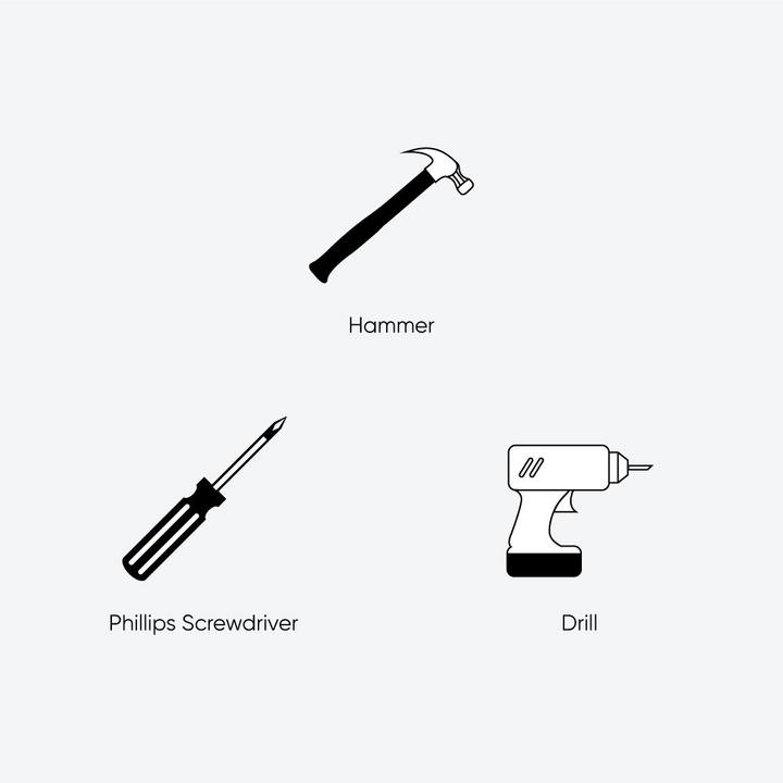 Tools and materials to install register - phillips screwdriver, drill, hammer