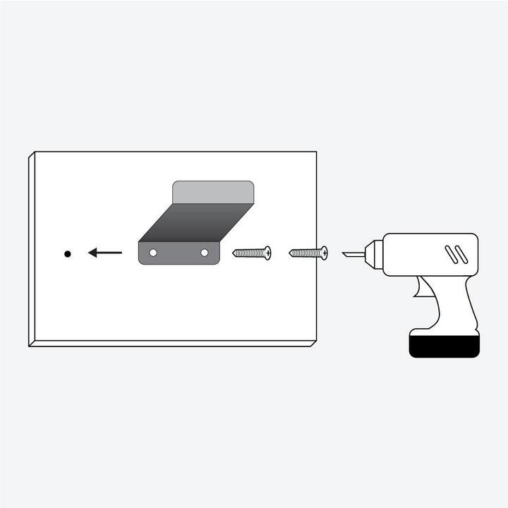 shower panel installation steps 2 & 3 - drill screw holes into the wall and attach the mounting bracket to the wall